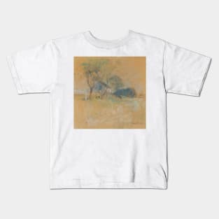 House and Tree by John Henry Twachtman Kids T-Shirt